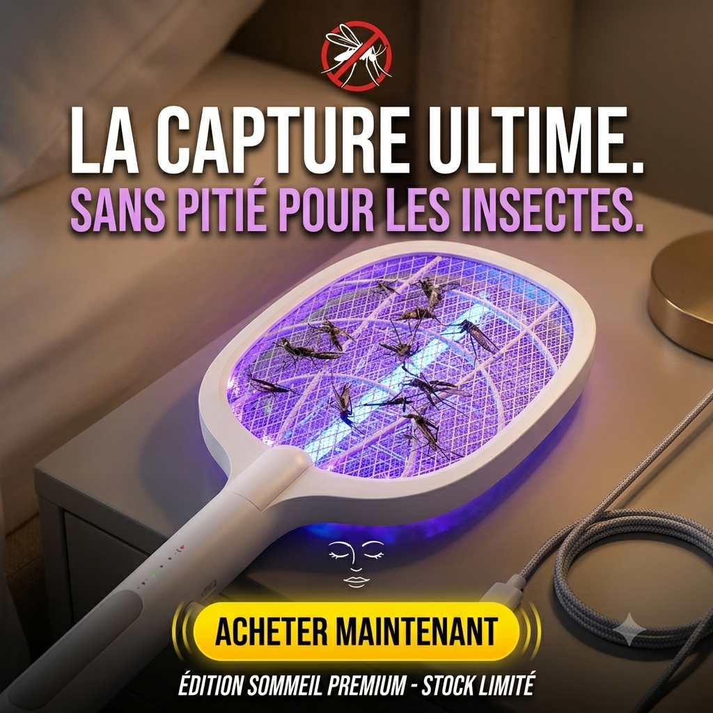 Raquette Anti-Moustiques 2-en-1 — Raquette + Lampe UV | Weidasi WD-958