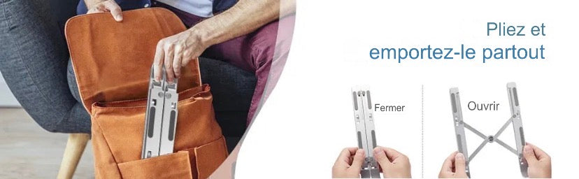 Support Laptop Aluminium Réglable — Ergonomie & Ventilation Optimale