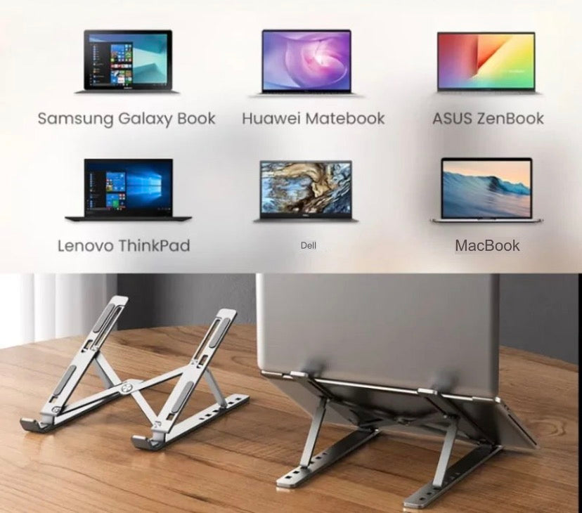 Support Laptop Aluminium Réglable — Ergonomie & Ventilation Optimale