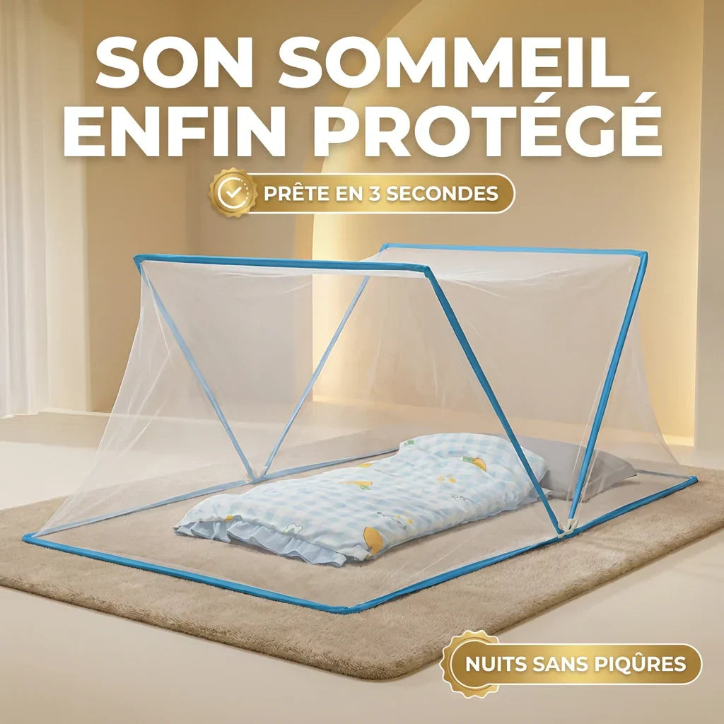 Moustiquaire pliable Pop-Up 🦡 Protégez Vos Enfants du Paludisme — Prête en 3 Secondes