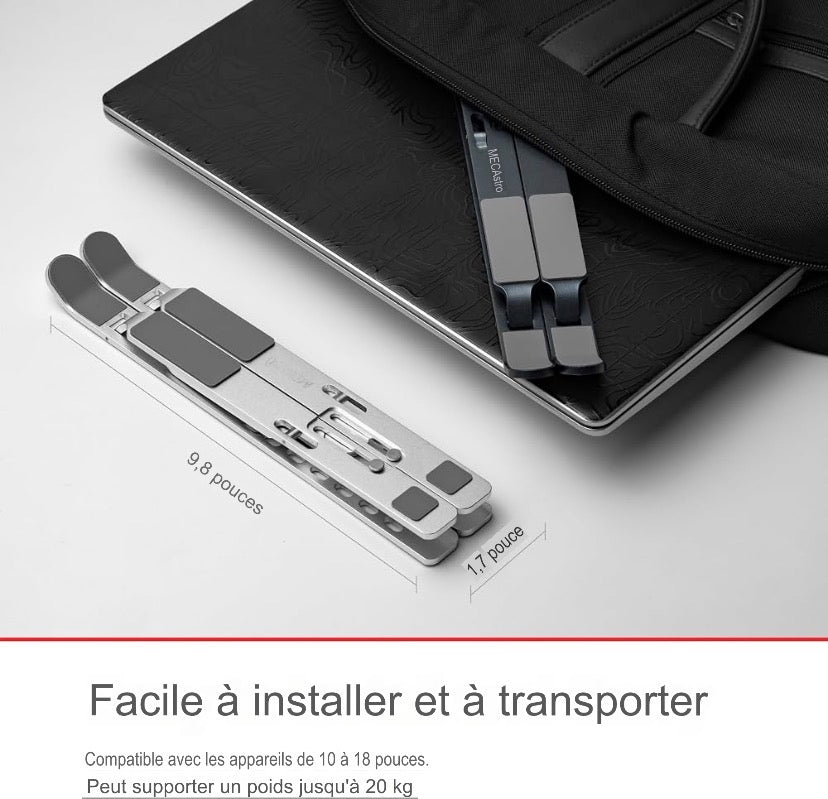 Support Laptop Aluminium Réglable — Ergonomie & Ventilation Optimale