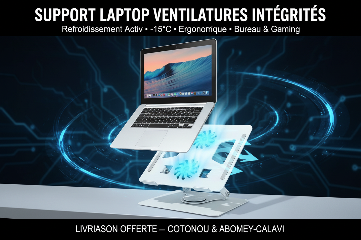 Bannière Support Laptop Ventilateurs